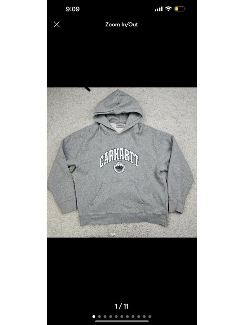 CARHARTT WIP Work In Progress Heavy Grey Hoodie Sweatshirt Men’s Sz L